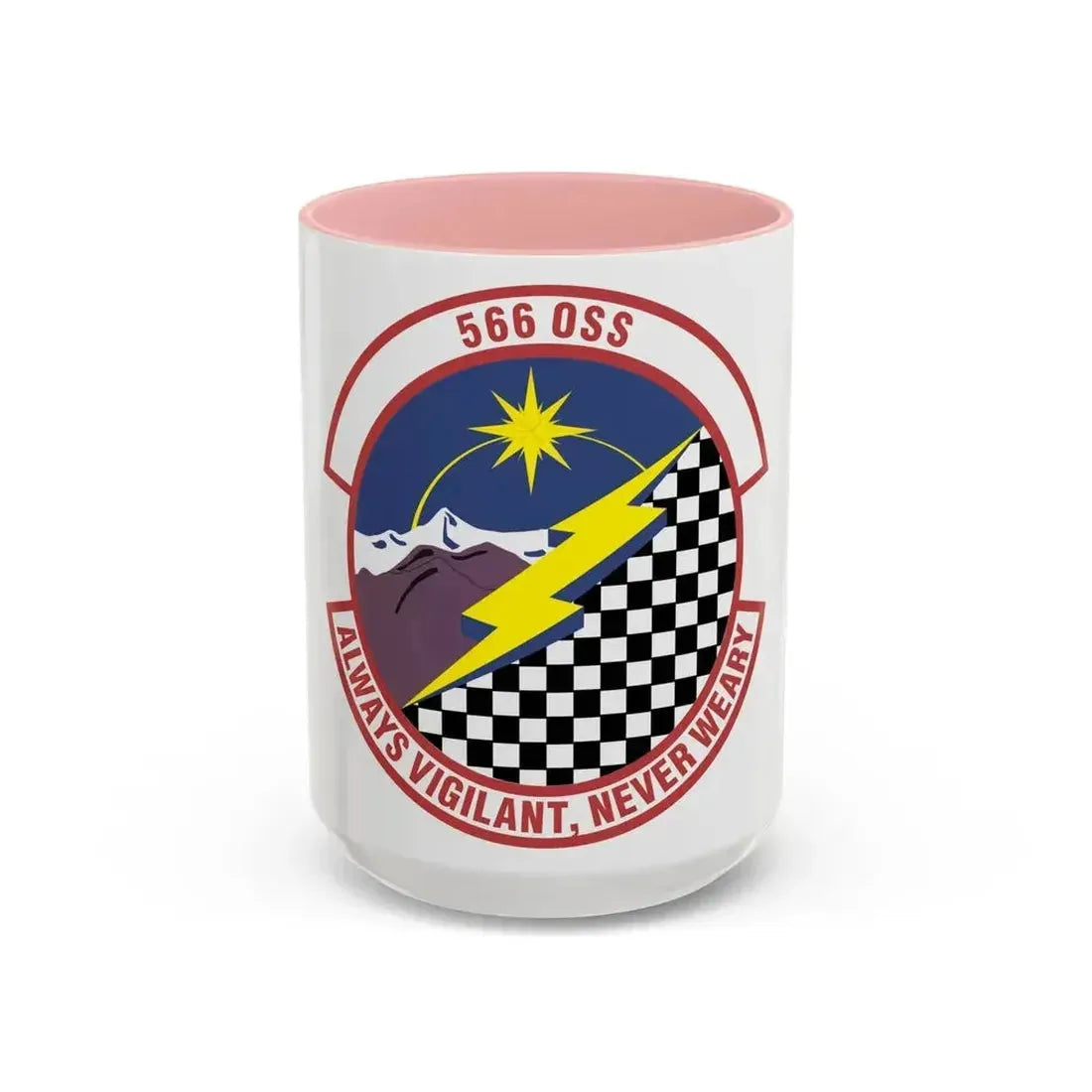 566th Operations Support Squadron (U.S. Air Force) Accent Coffee Mug 15oz Pink - Go Mug Yourself