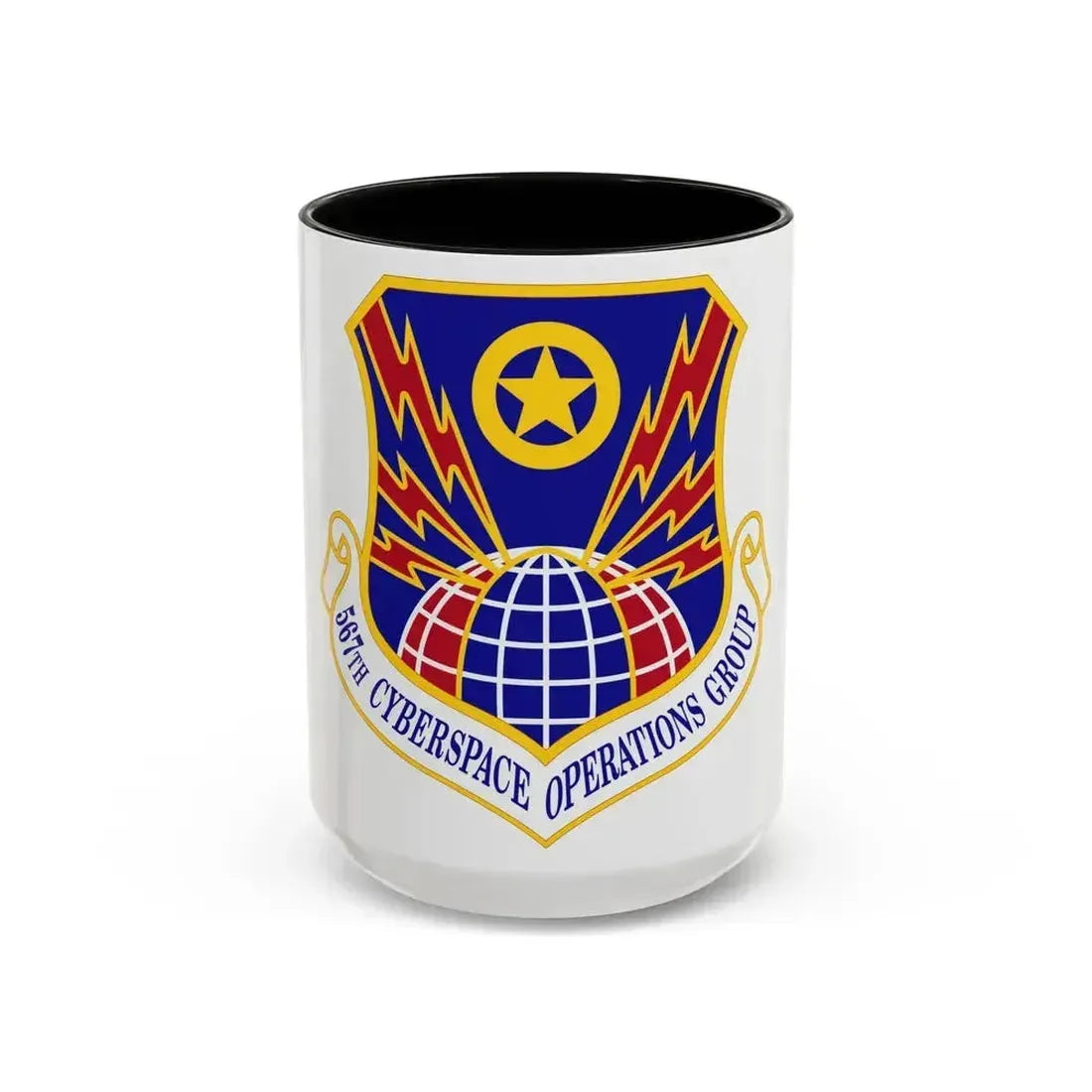 567 Cyberspace Operations Group ACC (U.S. Air Force) Accent Coffee Mug 15oz Black - Go Mug Yourself