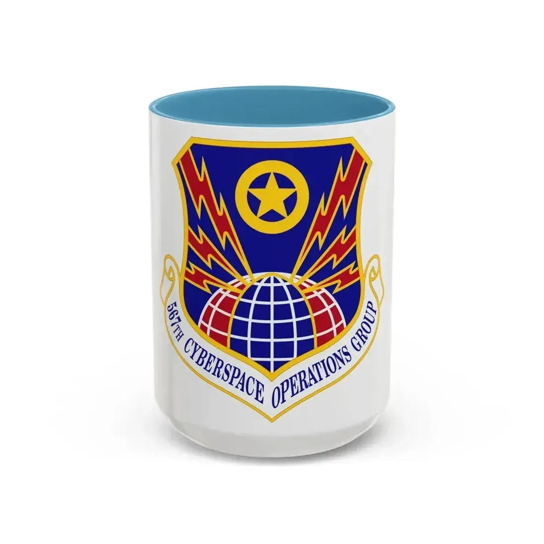 567 Cyberspace Operations Group ACC (U.S. Air Force) Accent Coffee Mug 15oz Light Blue - Go Mug Yourself
