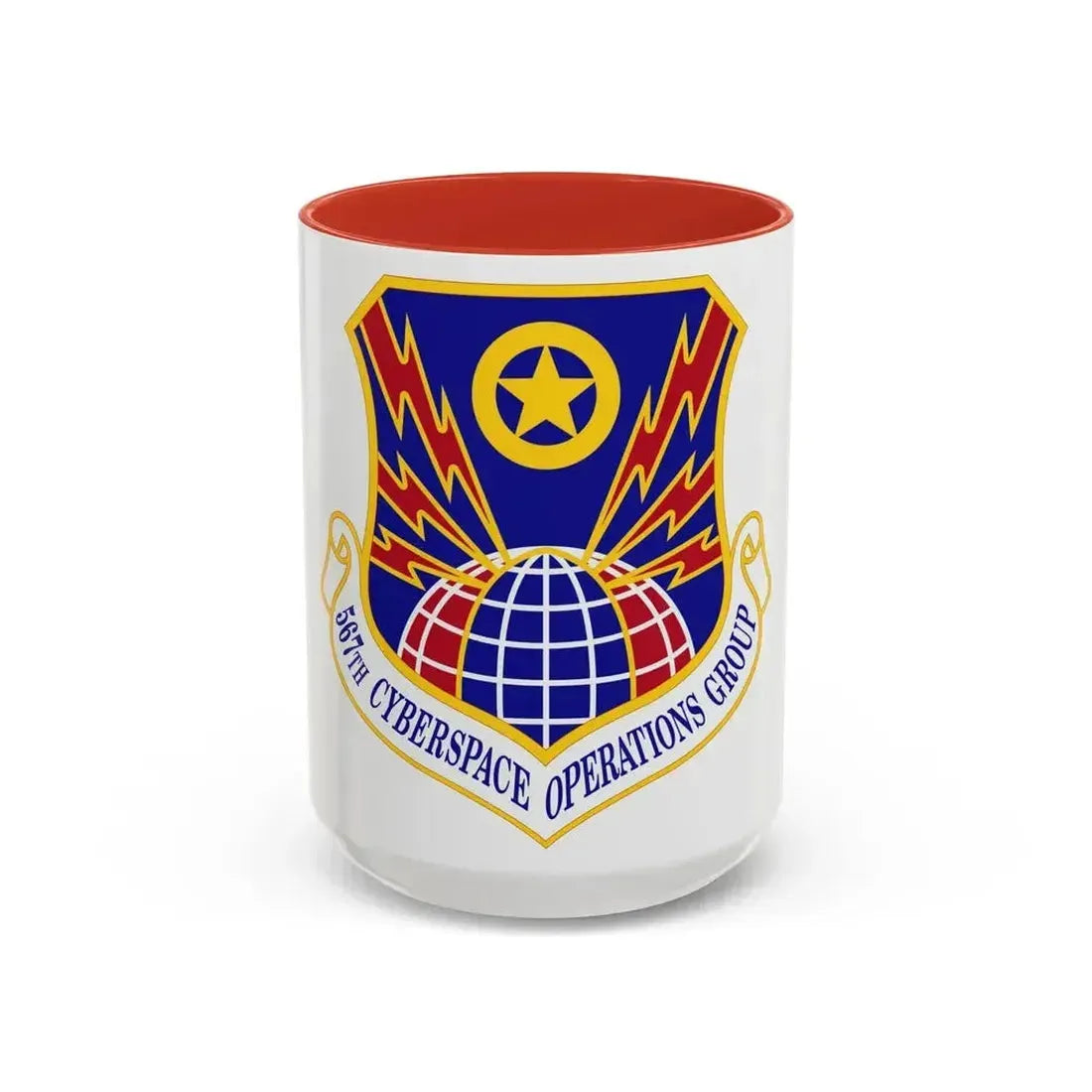 567 Cyberspace Operations Group ACC (U.S. Air Force) Accent Coffee Mug 15oz Red - Go Mug Yourself