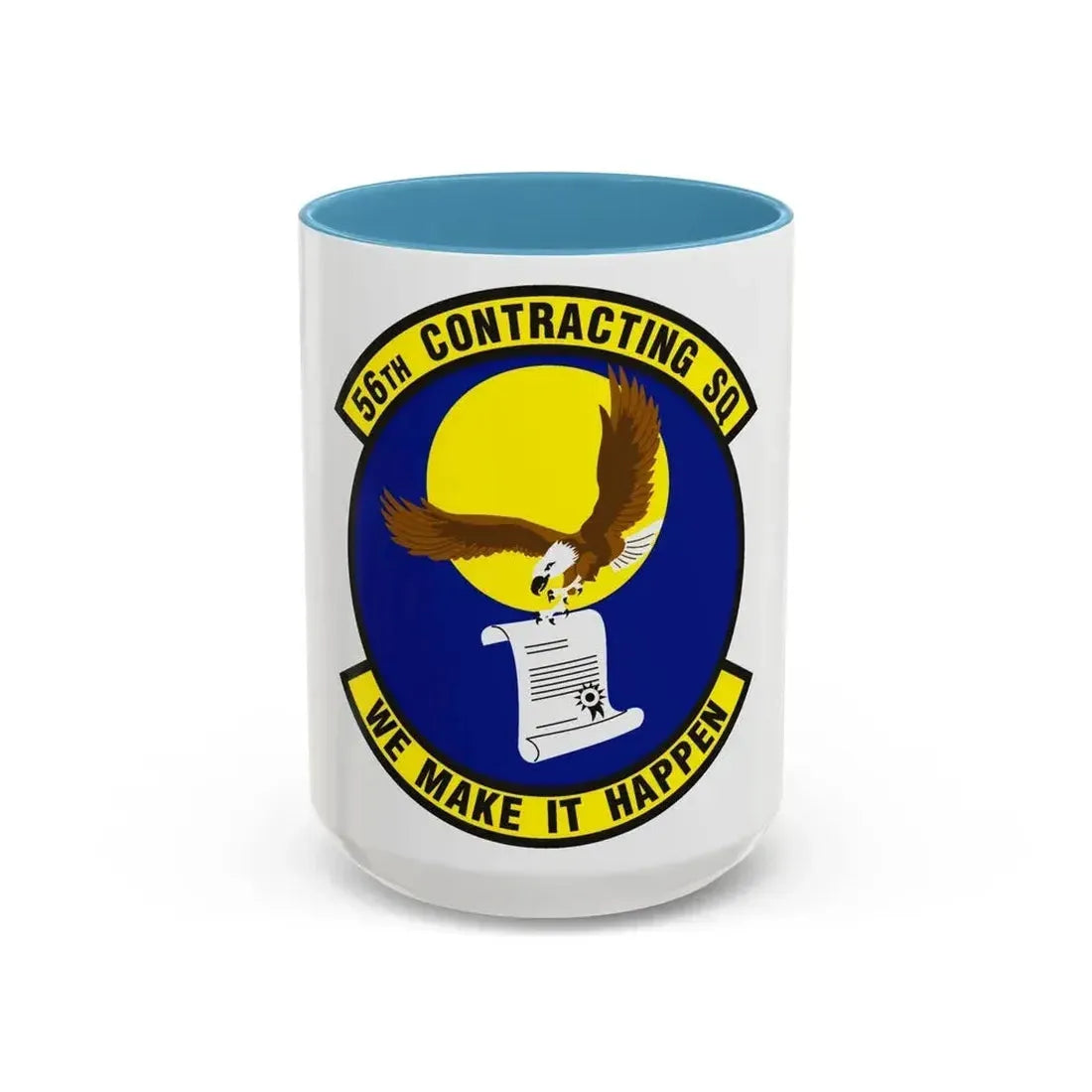 56th Contracting Squadron (U.S. Air Force) Accent Coffee Mug 15oz Light Blue - Go Mug Yourself