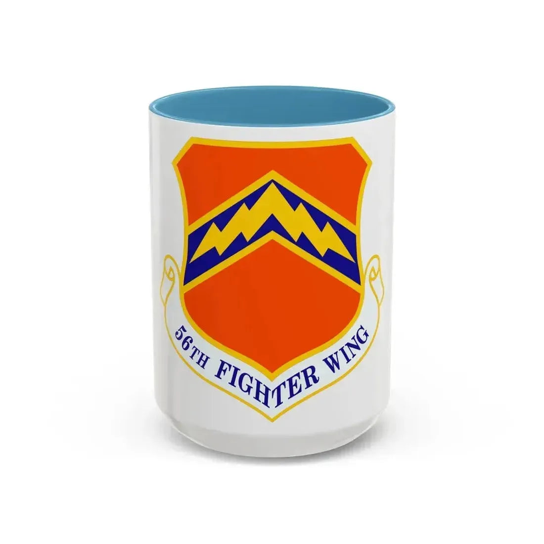 56th Fighter Wing (U.S. Air Force) Accent Coffee Mug 15oz Light Blue - Go Mug Yourself