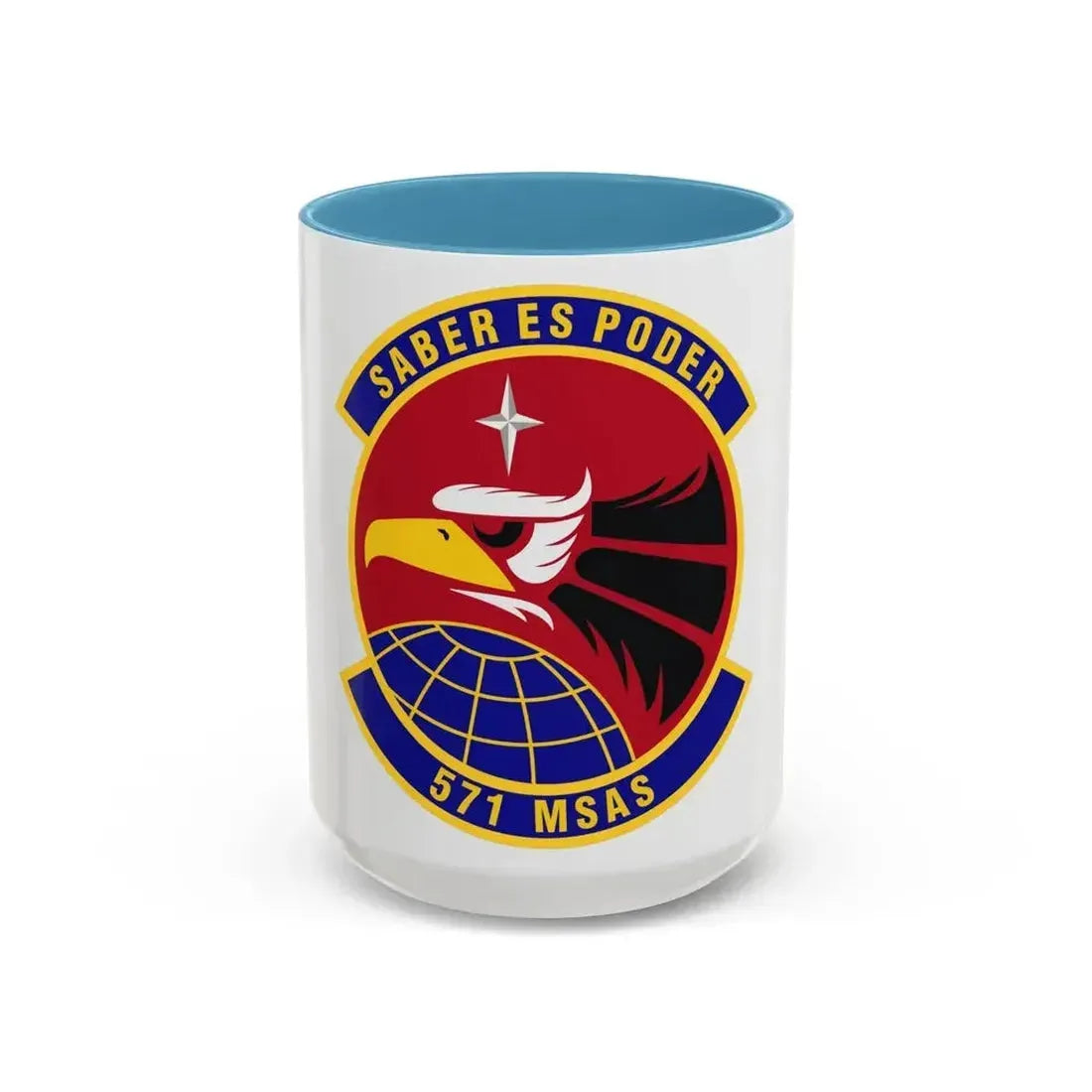 571st Mobility Support Advisory Squadron (U.S. Air Force) Accent Coffee Mug 15oz Light Blue - Go Mug Yourself