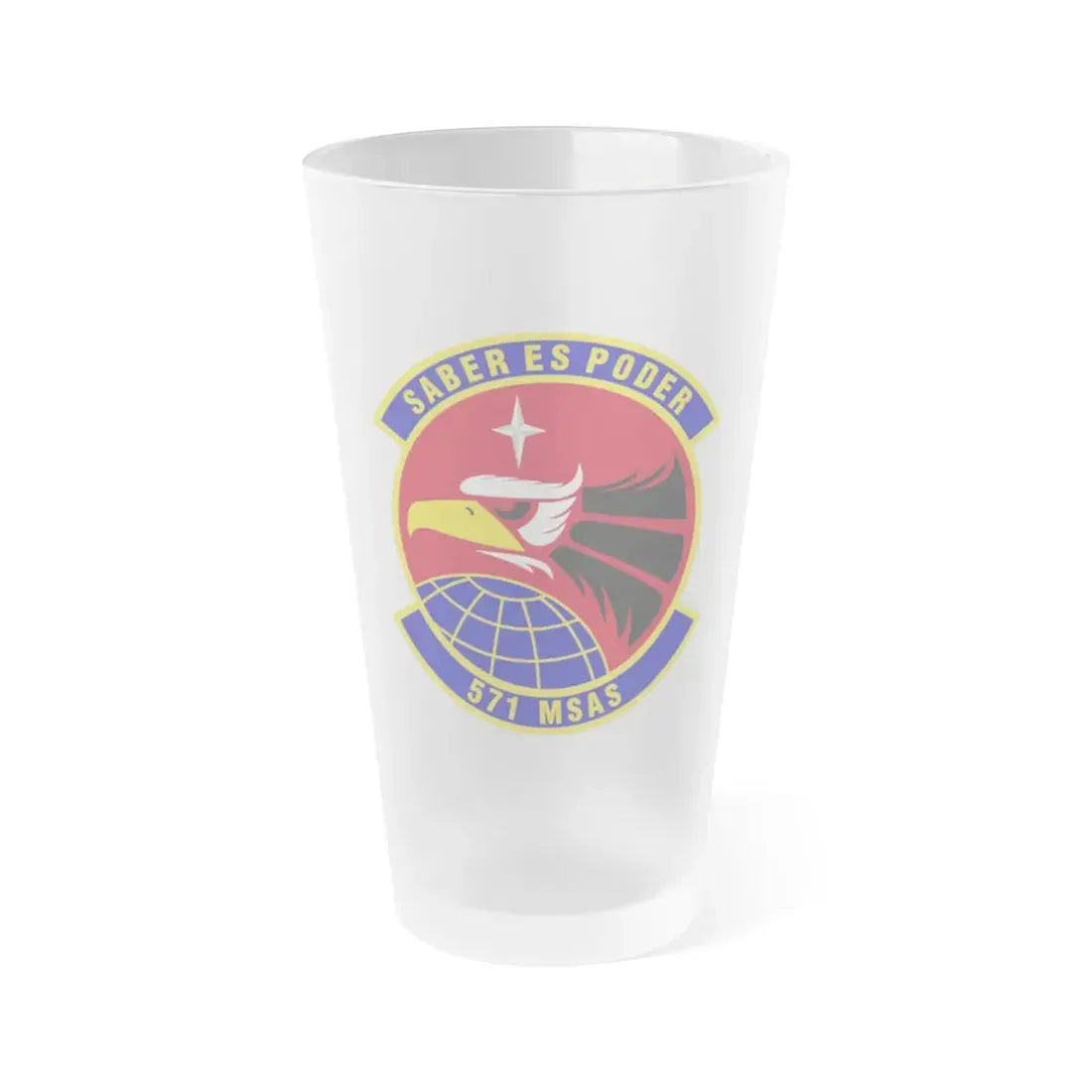 571st Mobility Support Advisory Squadron (U.S. Air Force) Frosted Pint Glass 16oz 16oz Frosted - Go Mug Yourself