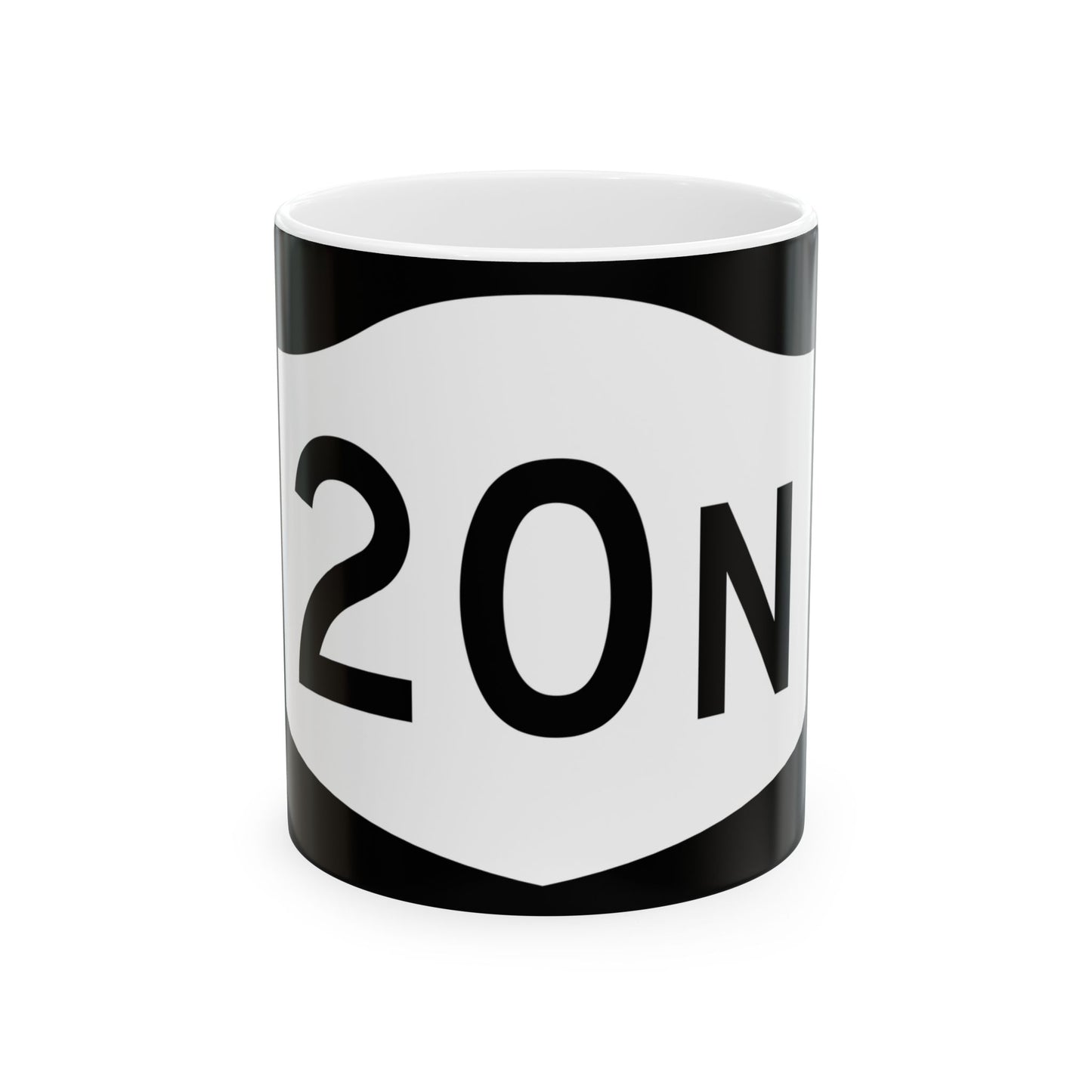 NY-20N (New York) (Road Sign) White Coffee Mug