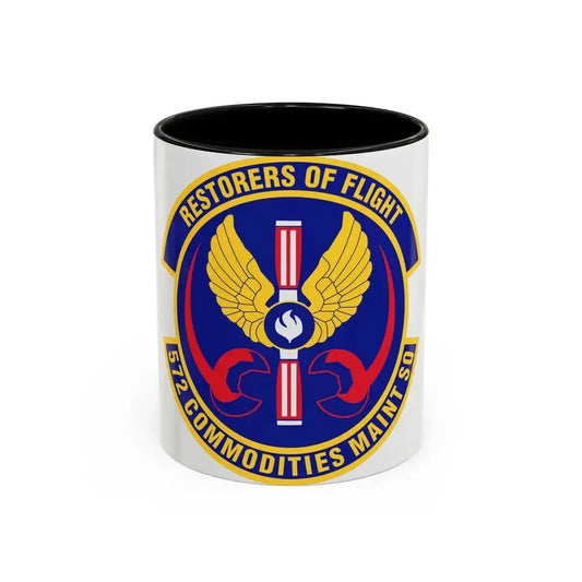 572d Commodities Maintenance Squadron (U.S. Air Force) Accent Coffee Mug 11oz Black - Go Mug Yourself