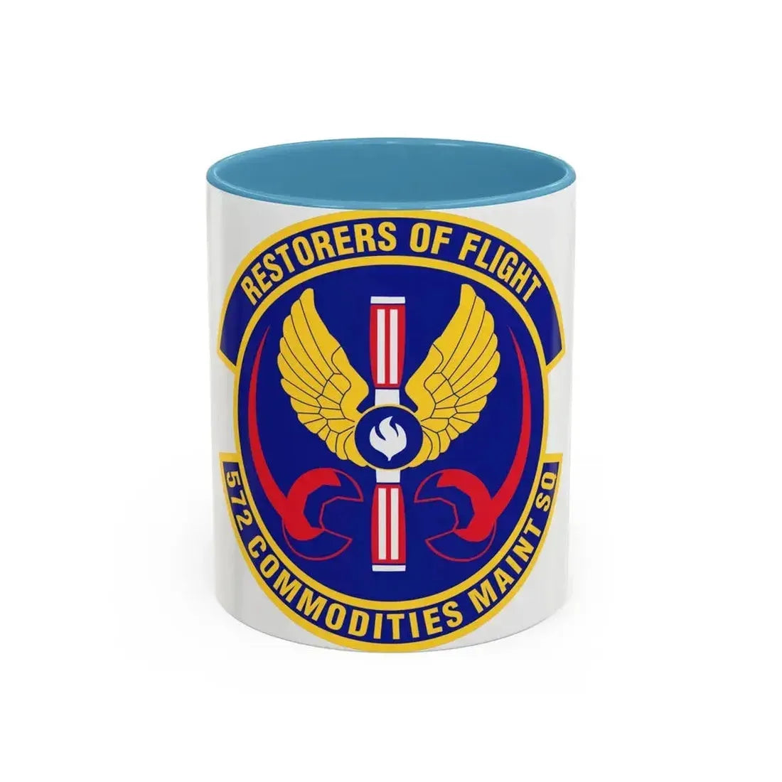 572d Commodities Maintenance Squadron (U.S. Air Force) Accent Coffee Mug 11oz Light Blue - Go Mug Yourself