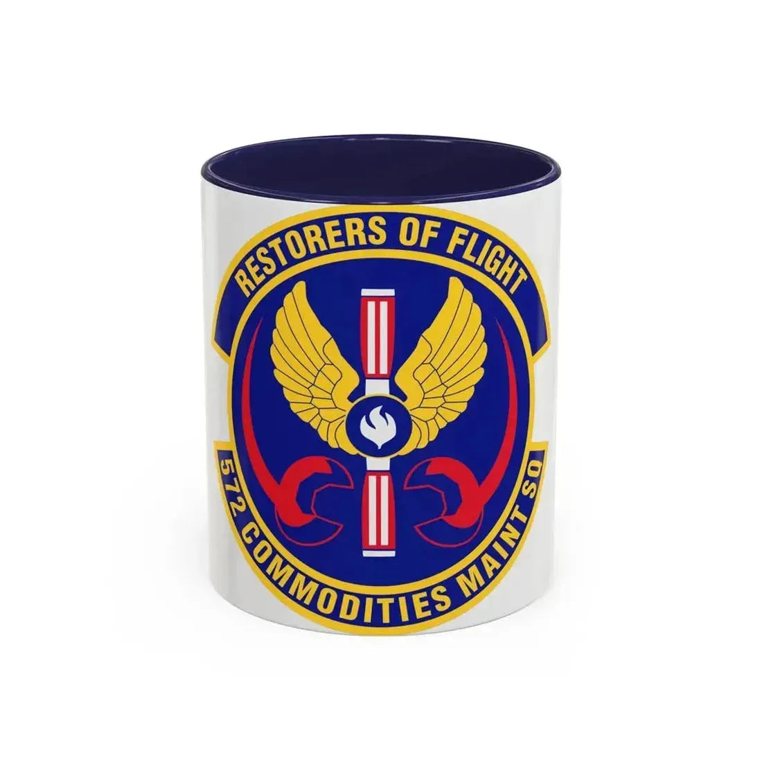 572d Commodities Maintenance Squadron (U.S. Air Force) Accent Coffee Mug 11oz Navy - Go Mug Yourself