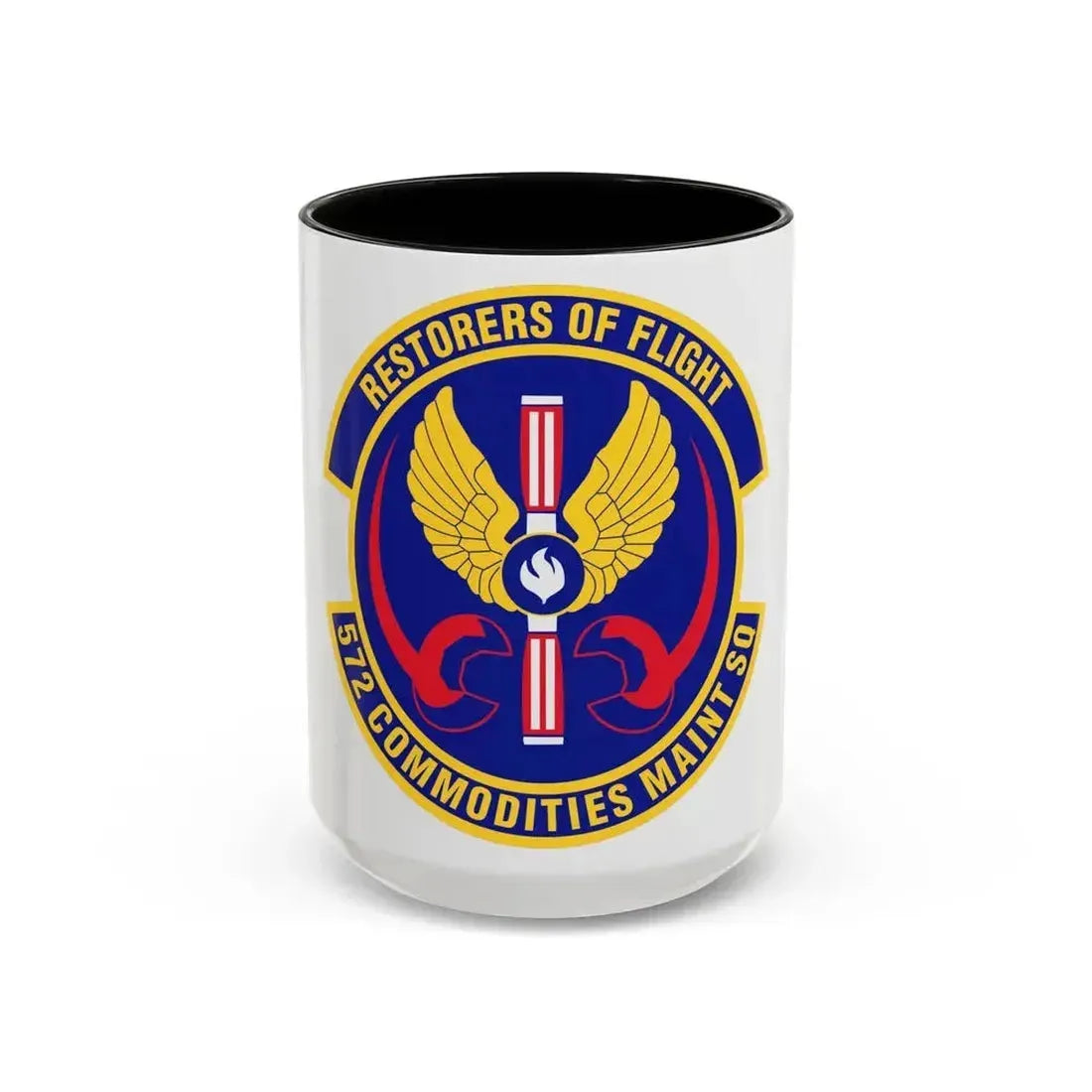 572d Commodities Maintenance Squadron (U.S. Air Force) Accent Coffee Mug 15oz Black - Go Mug Yourself