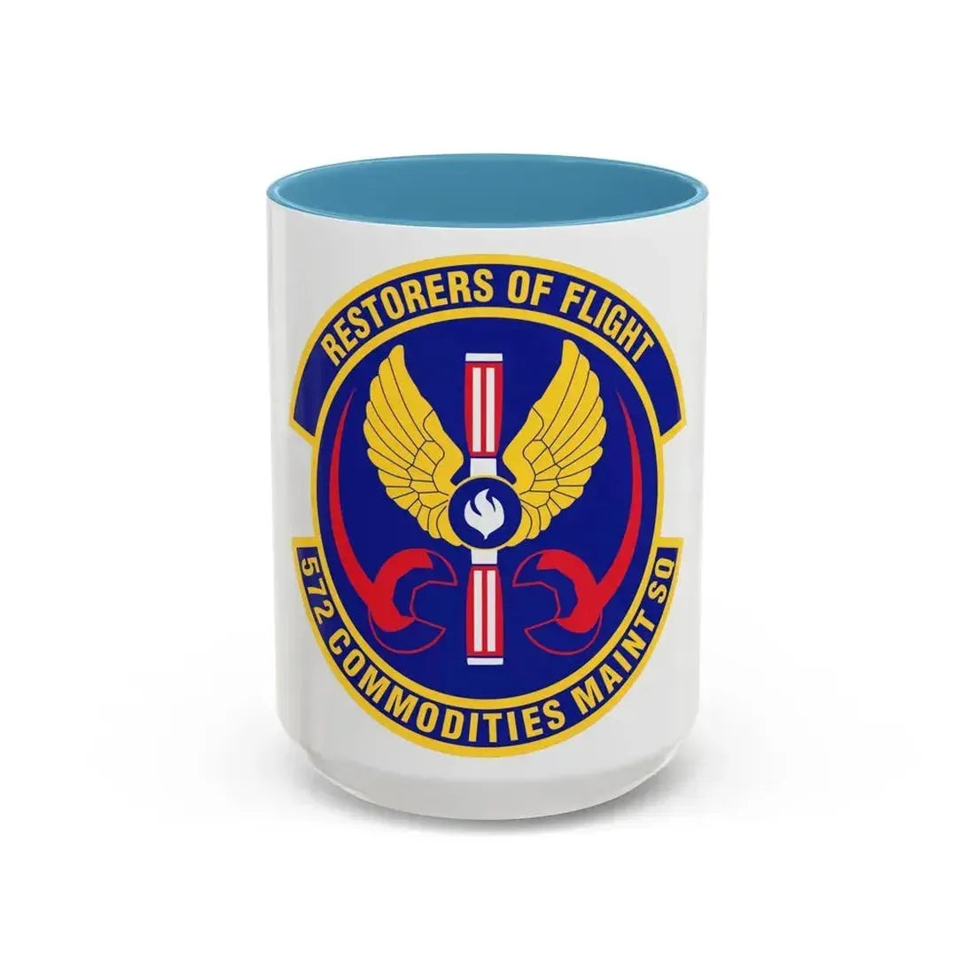 572d Commodities Maintenance Squadron (U.S. Air Force) Accent Coffee Mug 15oz Light Blue - Go Mug Yourself