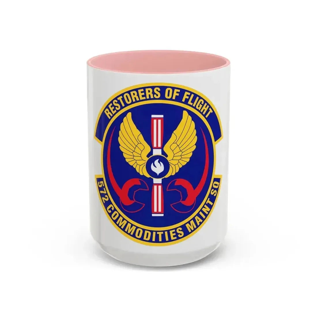 572d Commodities Maintenance Squadron (U.S. Air Force) Accent Coffee Mug 15oz Pink - Go Mug Yourself
