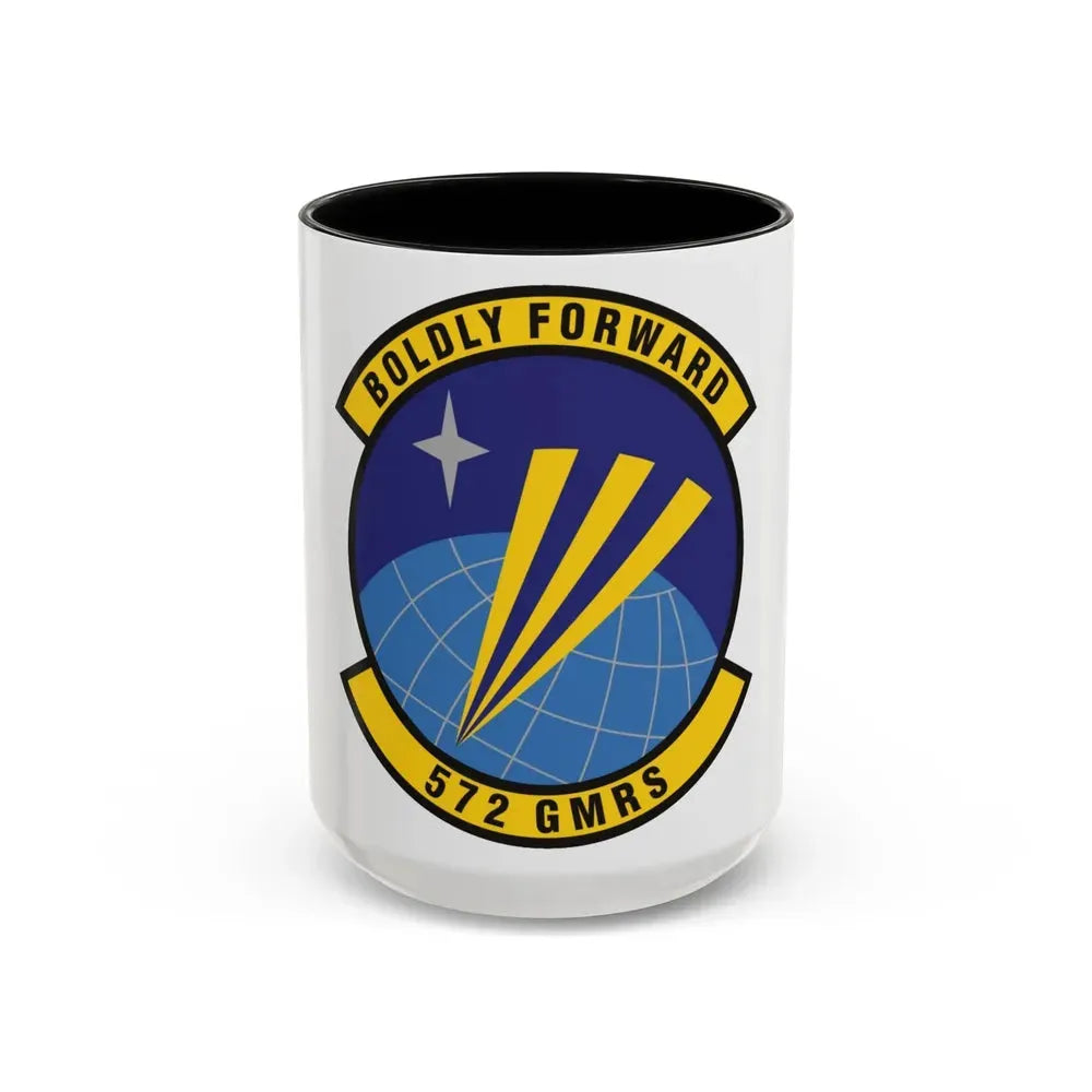 572d Global Mobility Readiness Squadron (U.S. Air Force) Accent Coffee Mug 15oz Black - Go Mug Yourself