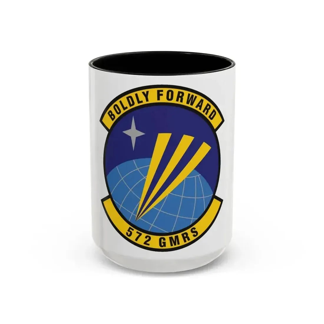 572d Global Mobility Readiness Squadron (U.S. Air Force) Accent Coffee Mug 15oz Black - Go Mug Yourself