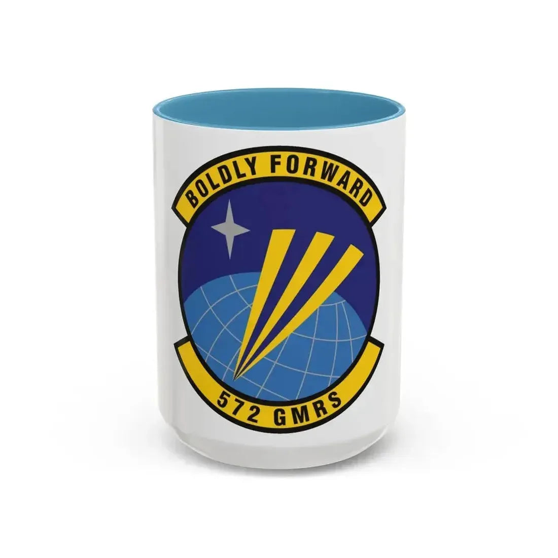 572d Global Mobility Readiness Squadron (U.S. Air Force) Accent Coffee Mug 15oz Light Blue - Go Mug Yourself