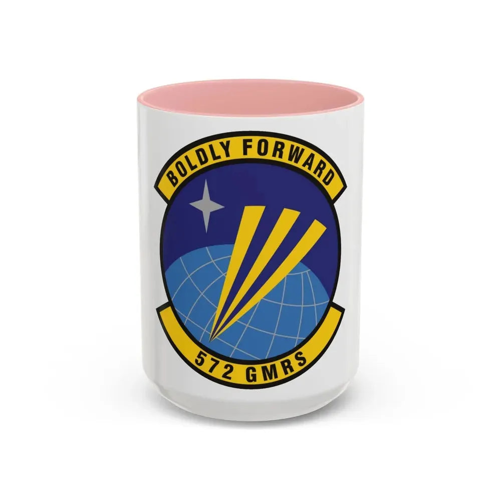 572d Global Mobility Readiness Squadron (U.S. Air Force) Accent Coffee Mug 15oz Pink - Go Mug Yourself