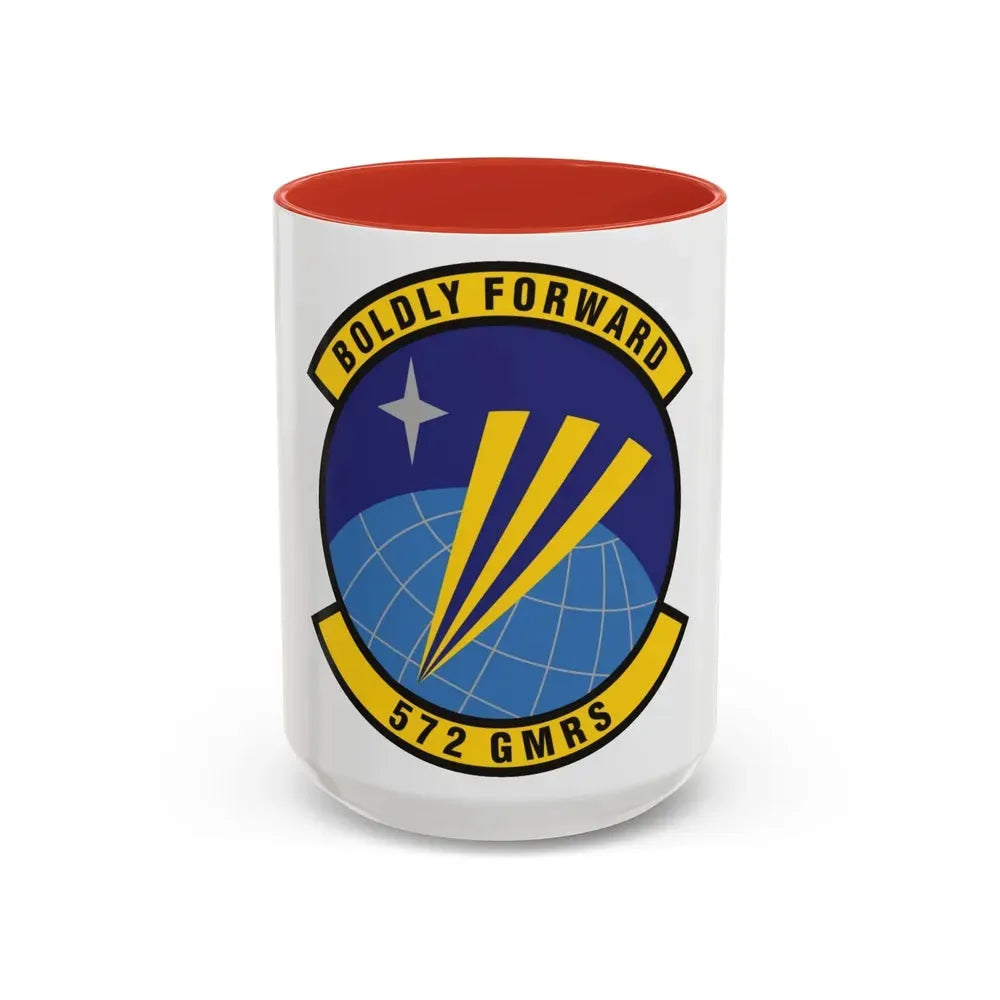 572d Global Mobility Readiness Squadron (U.S. Air Force) Accent Coffee Mug 15oz Red - Go Mug Yourself
