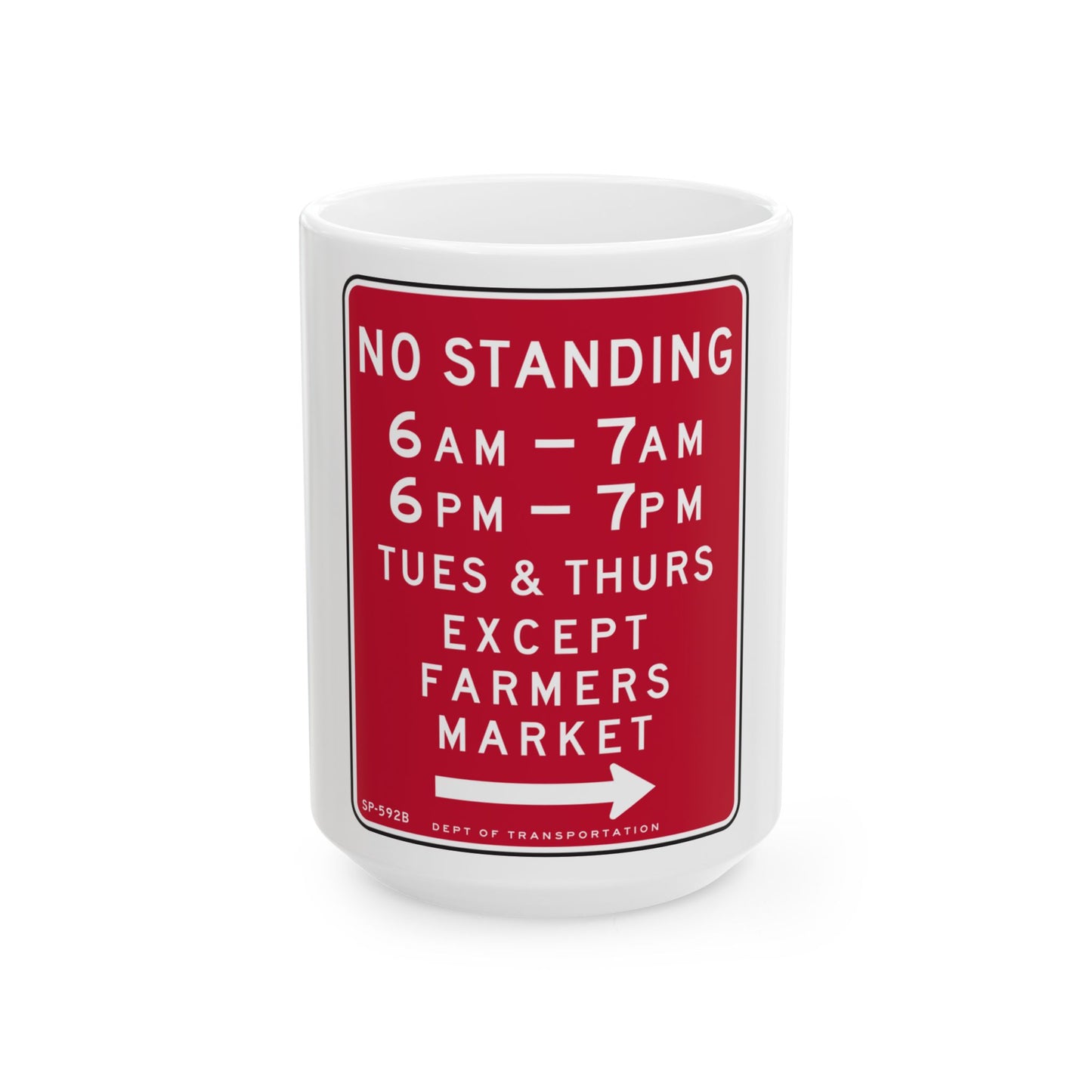 NYCDOT SP-592B (New York) (Road Sign) White Coffee Mug
