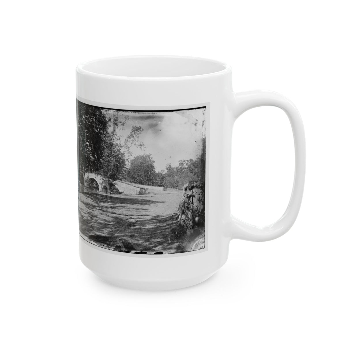 Antietam, Maryland. Burnside Bridge From The Southeast (U.S. Civil War) White Coffee Mug