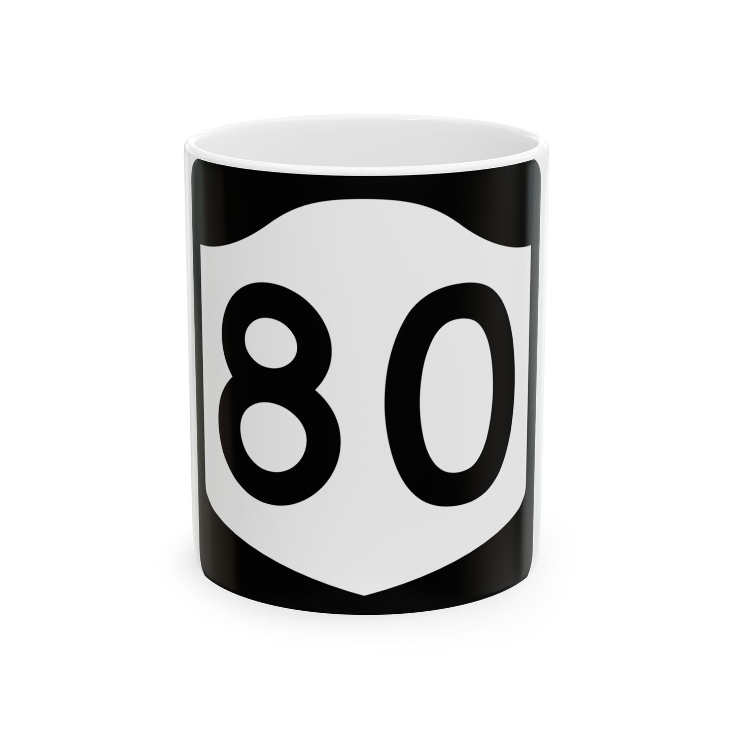 NY-80 (New York) (Road Sign) White Coffee Mug