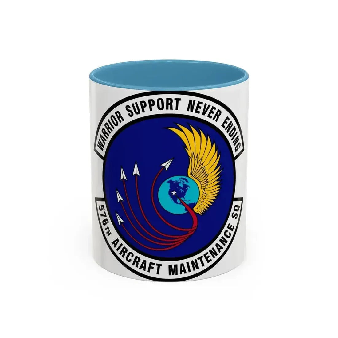 576th Aircraft Maintenance Squadron (U.S. Air Force) Accent Coffee Mug 11oz Light Blue - Go Mug Yourself