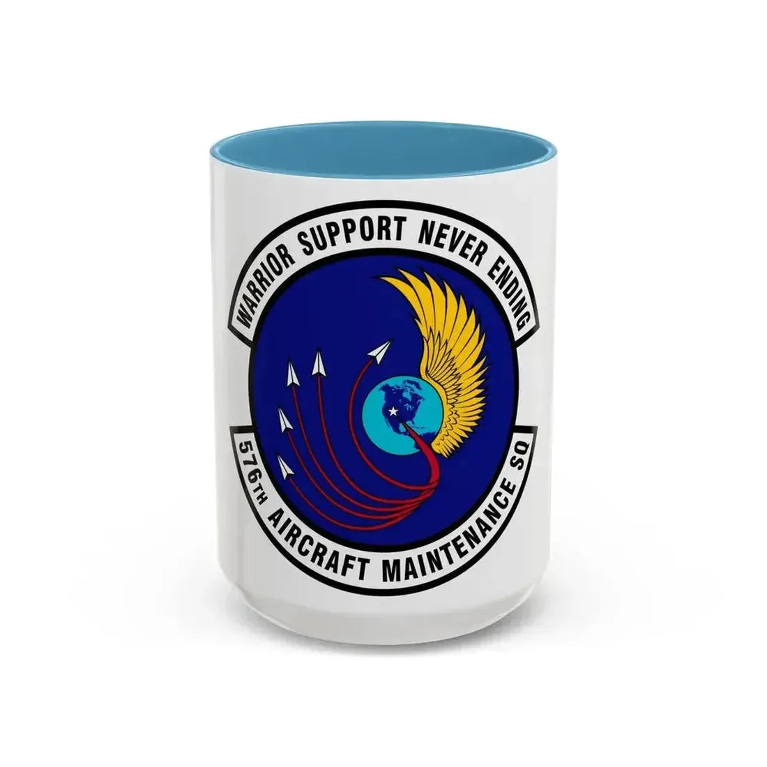 576th Aircraft Maintenance Squadron (U.S. Air Force) Accent Coffee Mug 15oz Light Blue - Go Mug Yourself