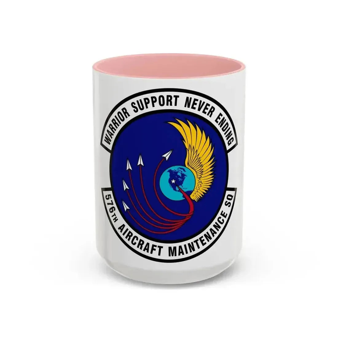 576th Aircraft Maintenance Squadron (U.S. Air Force) Accent Coffee Mug 15oz Pink - Go Mug Yourself