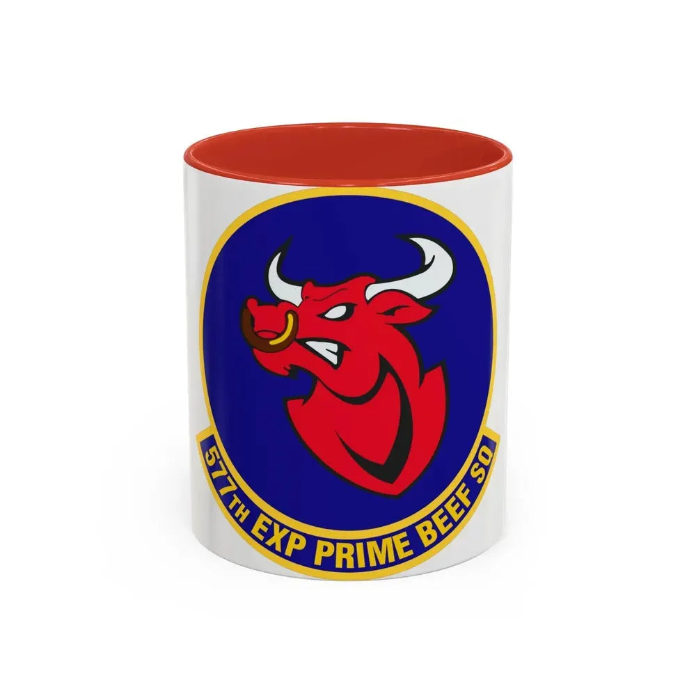577th Expeditionary Prime Base Emergency Engineer Force Squadron (U.S. Air Force) Accent Coffee Mug 11oz Red - Go Mug Yourself