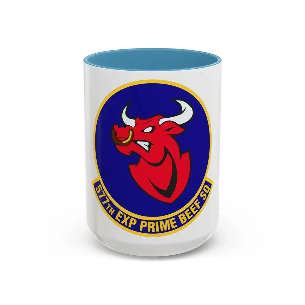 577th Expeditionary Prime Base Emergency Engineer Force Squadron (U.S. Air Force) Accent Coffee Mug 15oz Light Blue - Go Mug Yourself