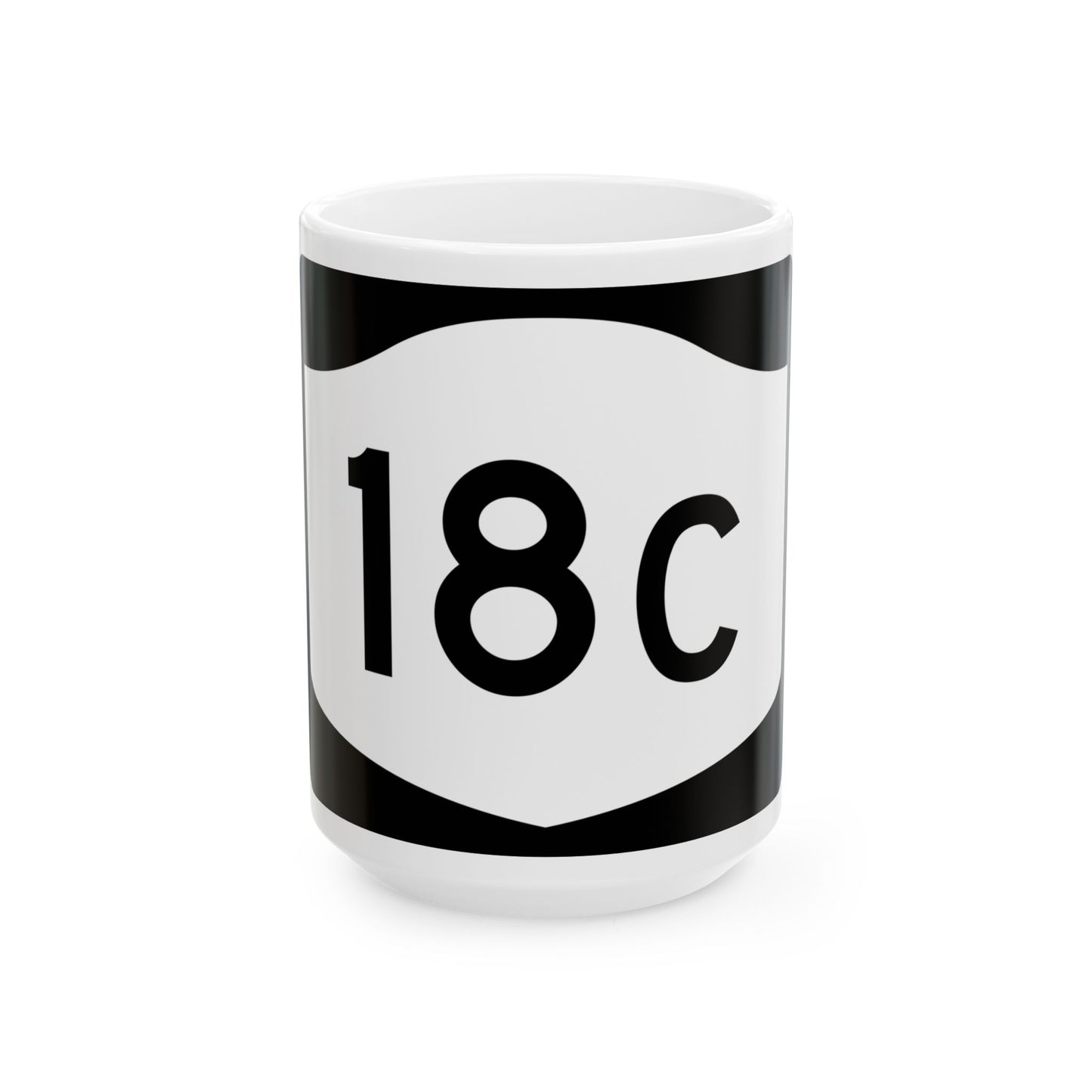 NY-18C (New York) (Road Sign) White Coffee Mug