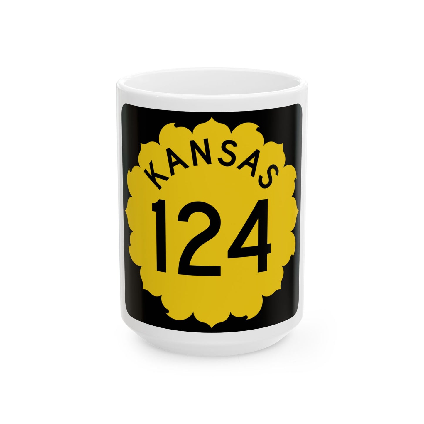 K-124 1962 (Kansas) (Road Sign) White Coffee Mug