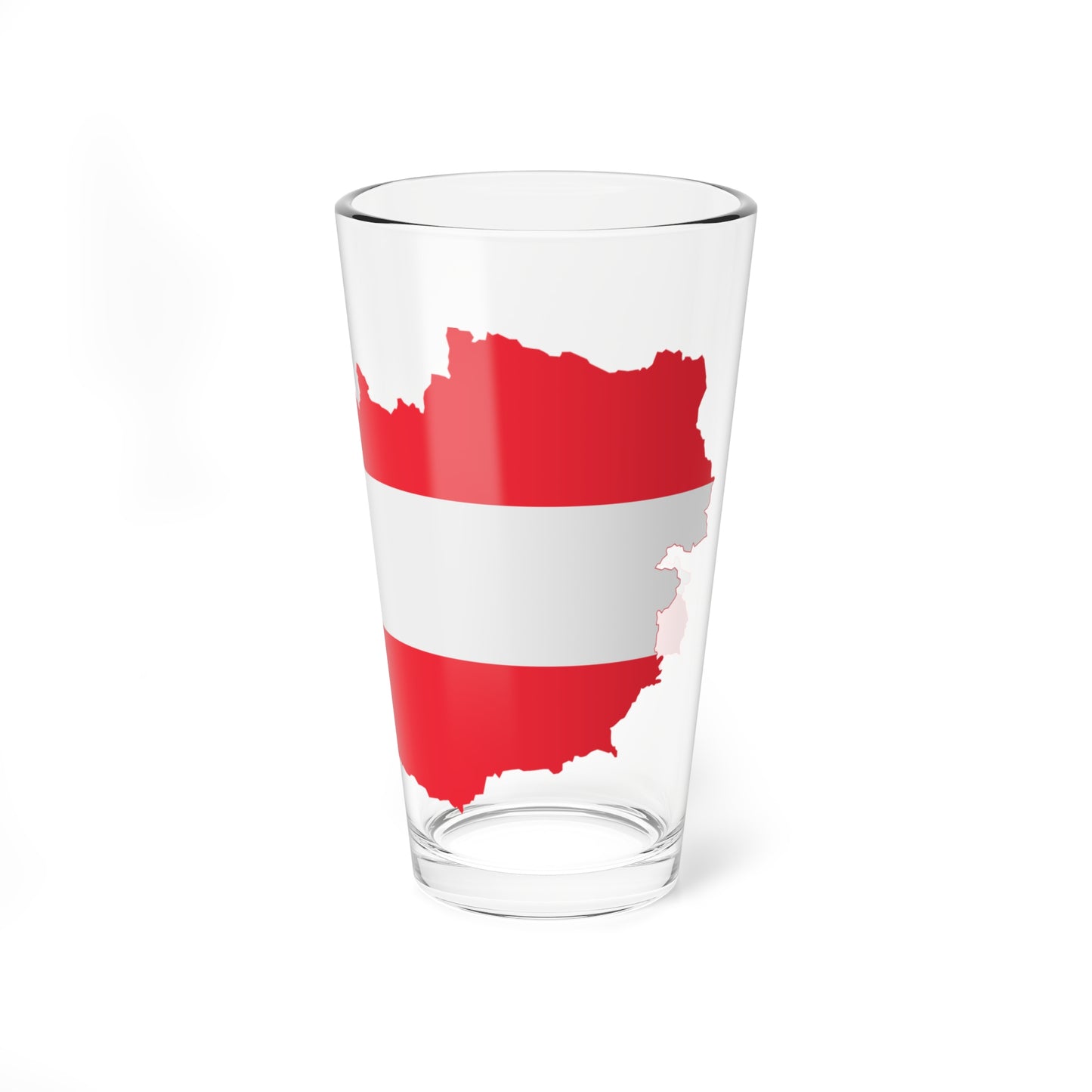 Austrian map with flag colors (Austria) Pint Glass 16oz