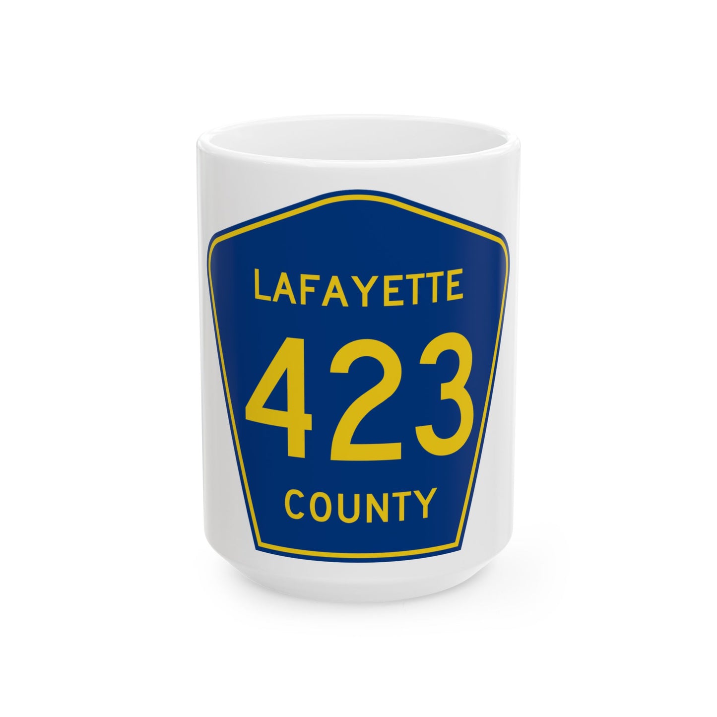 Lafayette County Route 423 MS (Mississippi) (Road Sign) White Coffee Mug