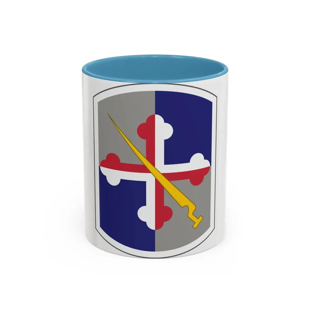 58th Infantry Brigade SSI (U.S. Army) Accent Coffee Mug 11oz Light Blue - Go Mug Yourself