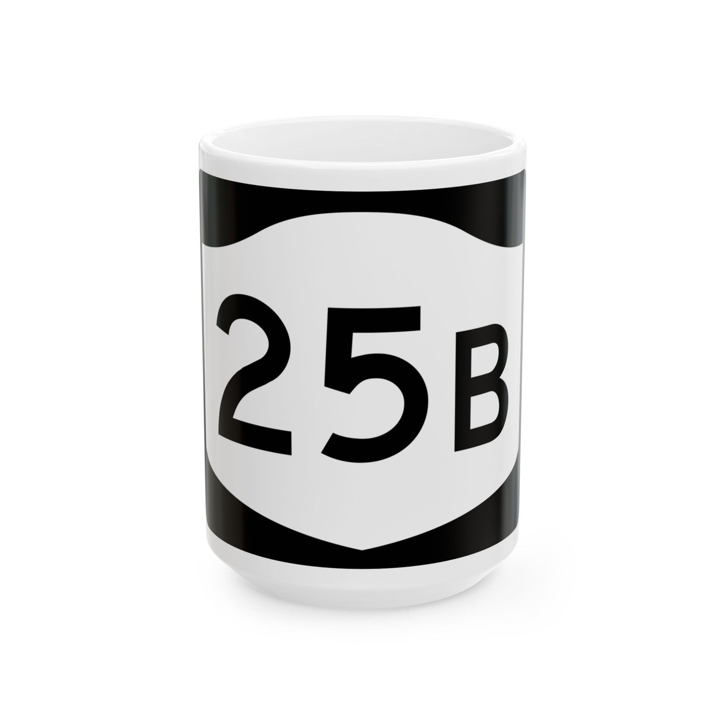 NY-25B (New York) (Road Sign) White Coffee Mug