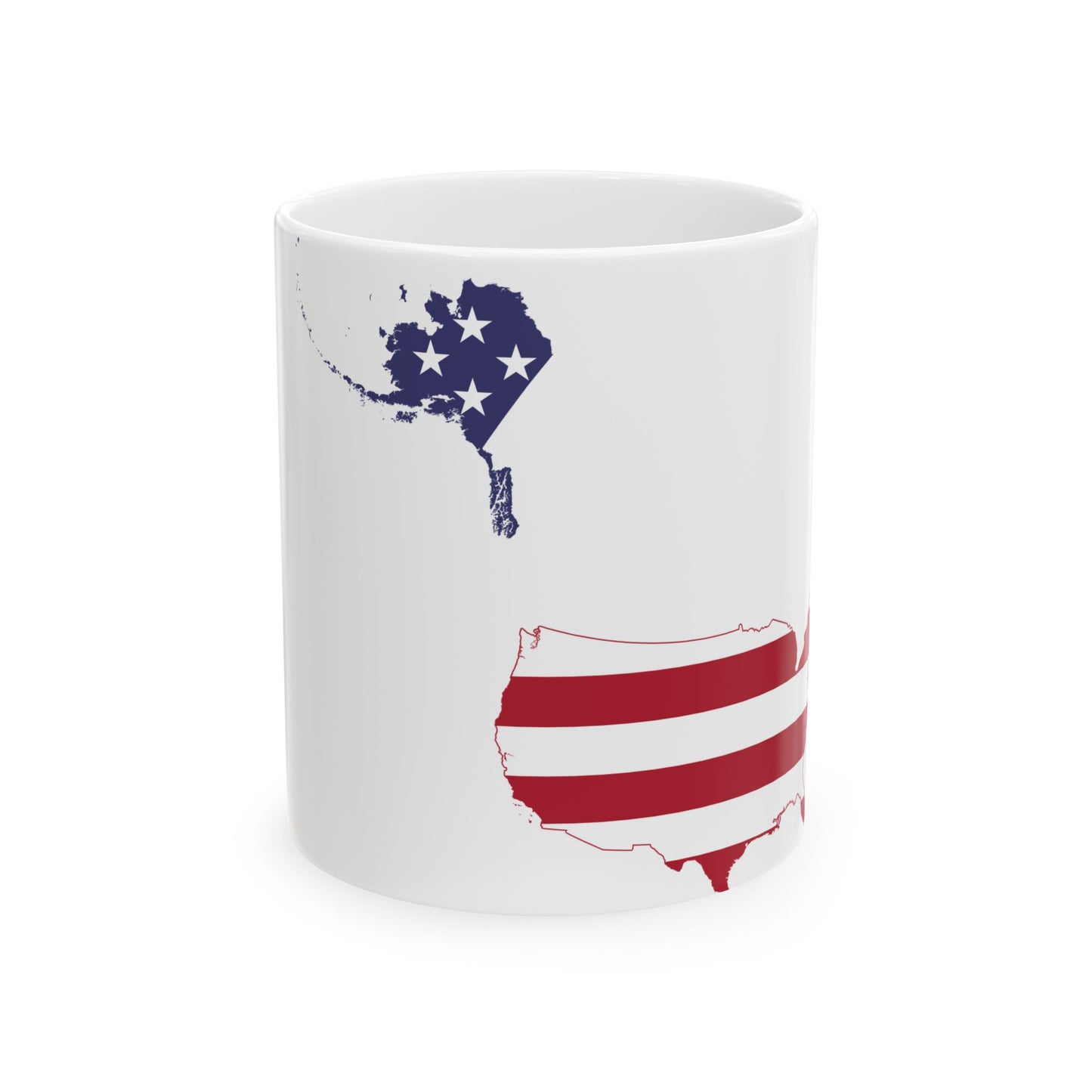 Flag-map of the United States 50 states (United States) White Coffee Mug