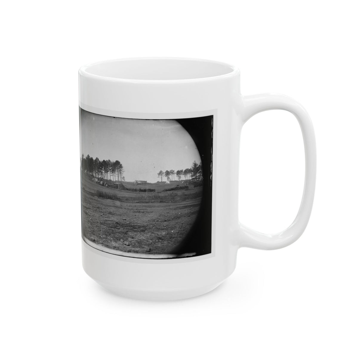 Brandy Station, Virginia. View Of Col. G.H. Sharpe's Quarters. Headquarters, Army Of The Potomac. Bull Ring In The Distance (U.S. Civil War) White Coffee Mug