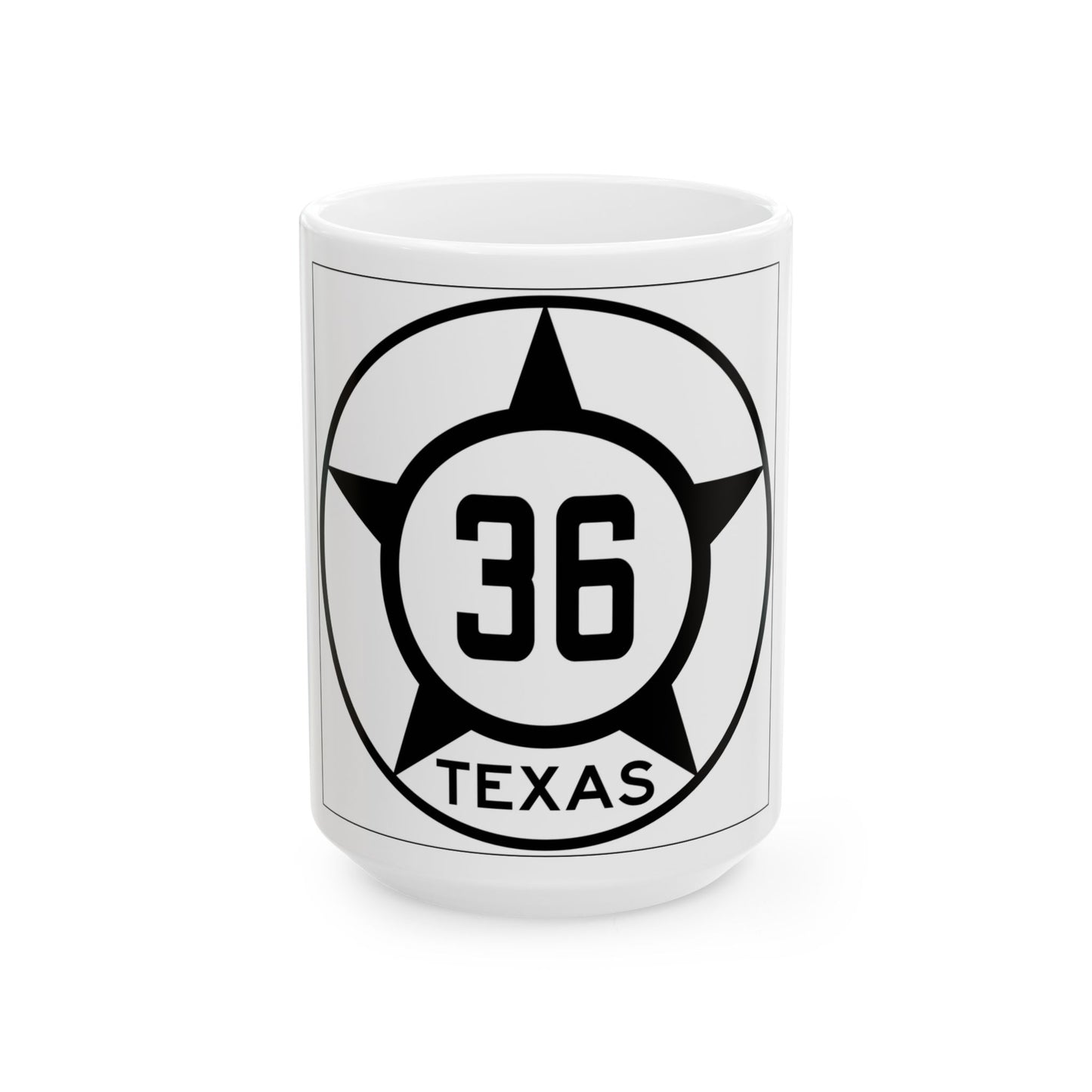Old Texas 36 (Texas) (Road Sign) White Coffee Mug