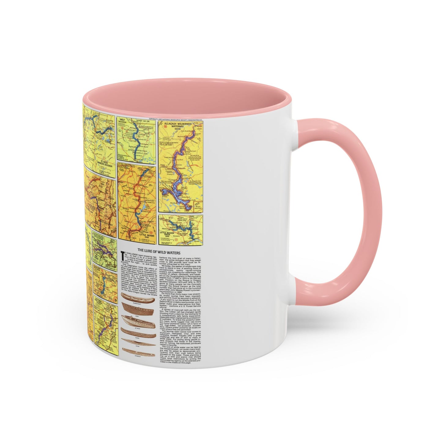 USA - Wild and Scenic Rivers 2 (1977) (Map) Accent Coffee Mug