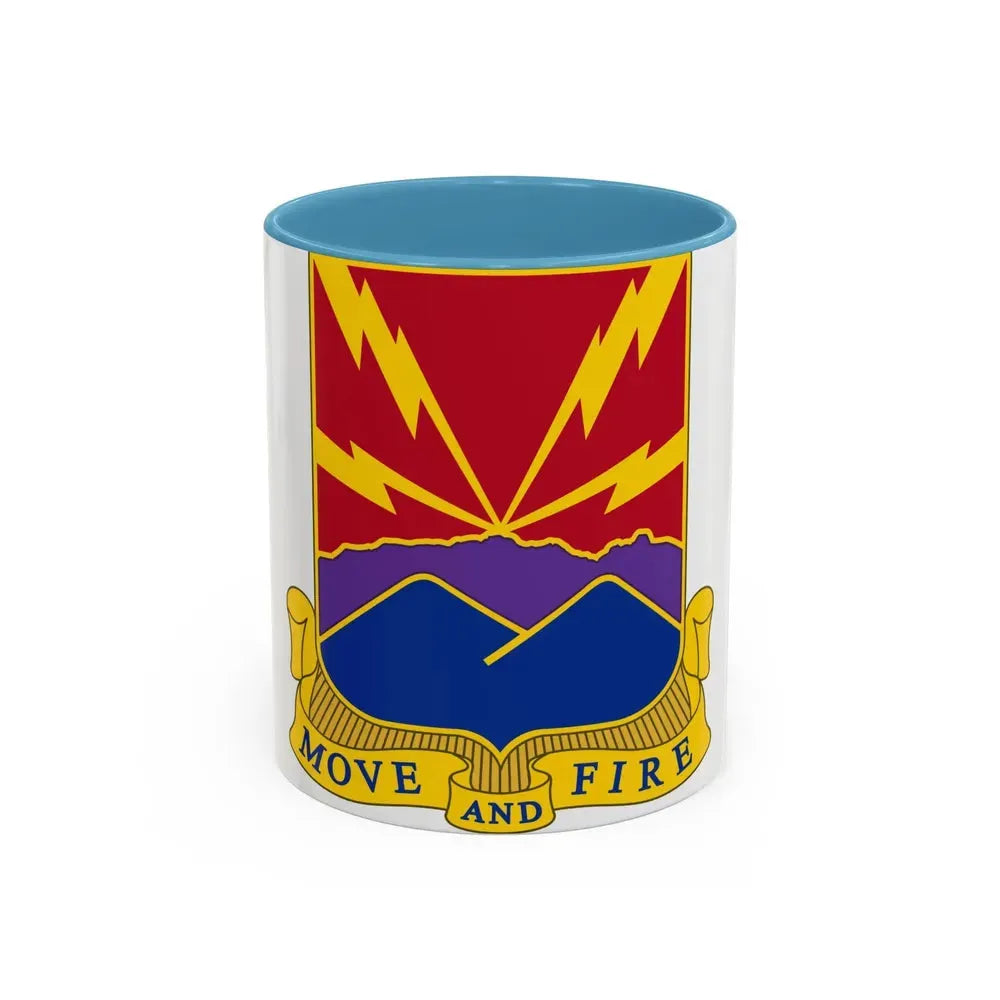 593rd Field Artillery Battalion (U.S. Army) Accent Coffee Mug 11oz Light Blue - Go Mug Yourself