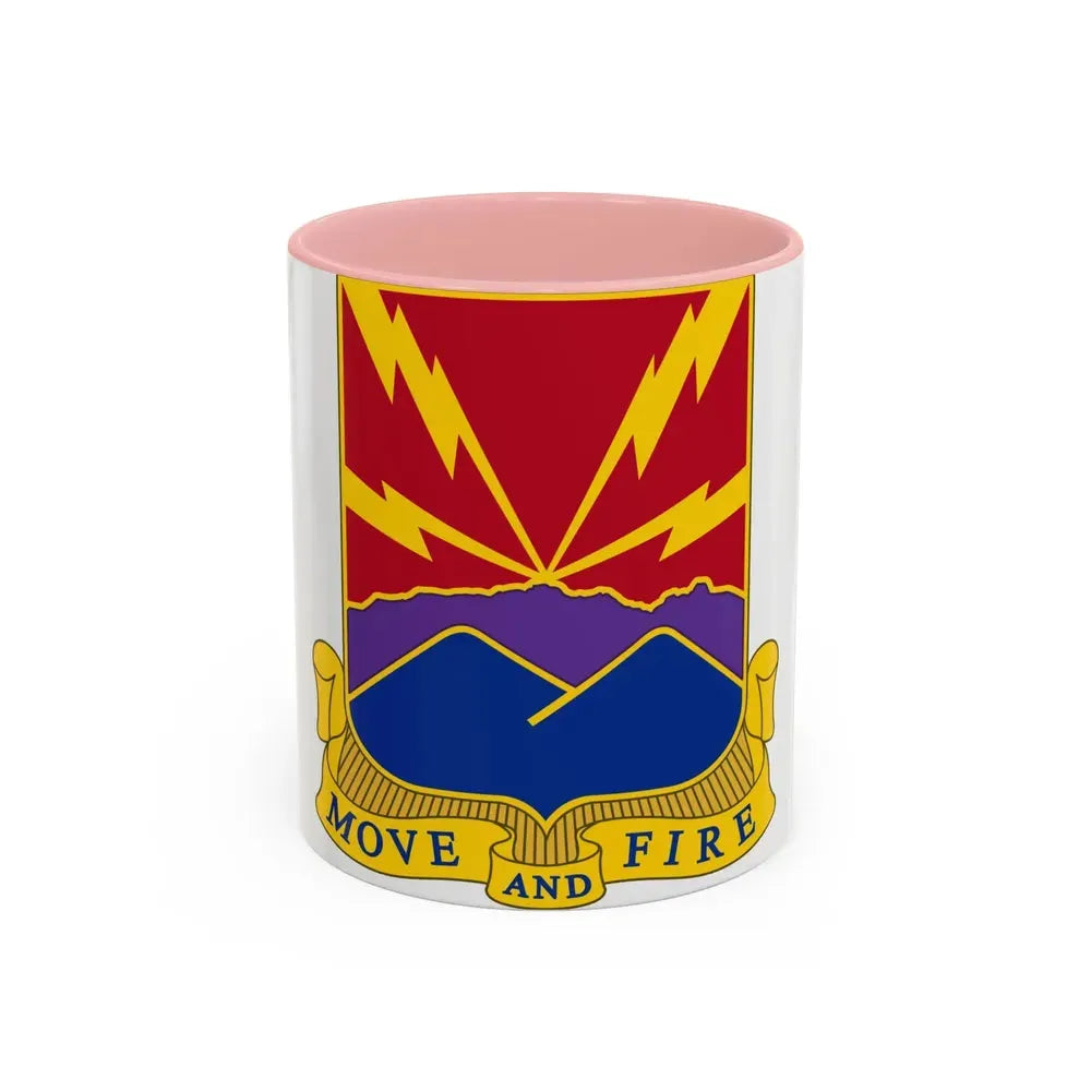 593rd Field Artillery Battalion (U.S. Army) Accent Coffee Mug 11oz Pink - Go Mug Yourself
