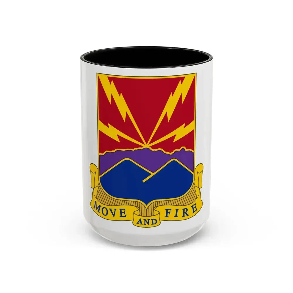 593rd Field Artillery Battalion (U.S. Army) Accent Coffee Mug 15oz Black - Go Mug Yourself
