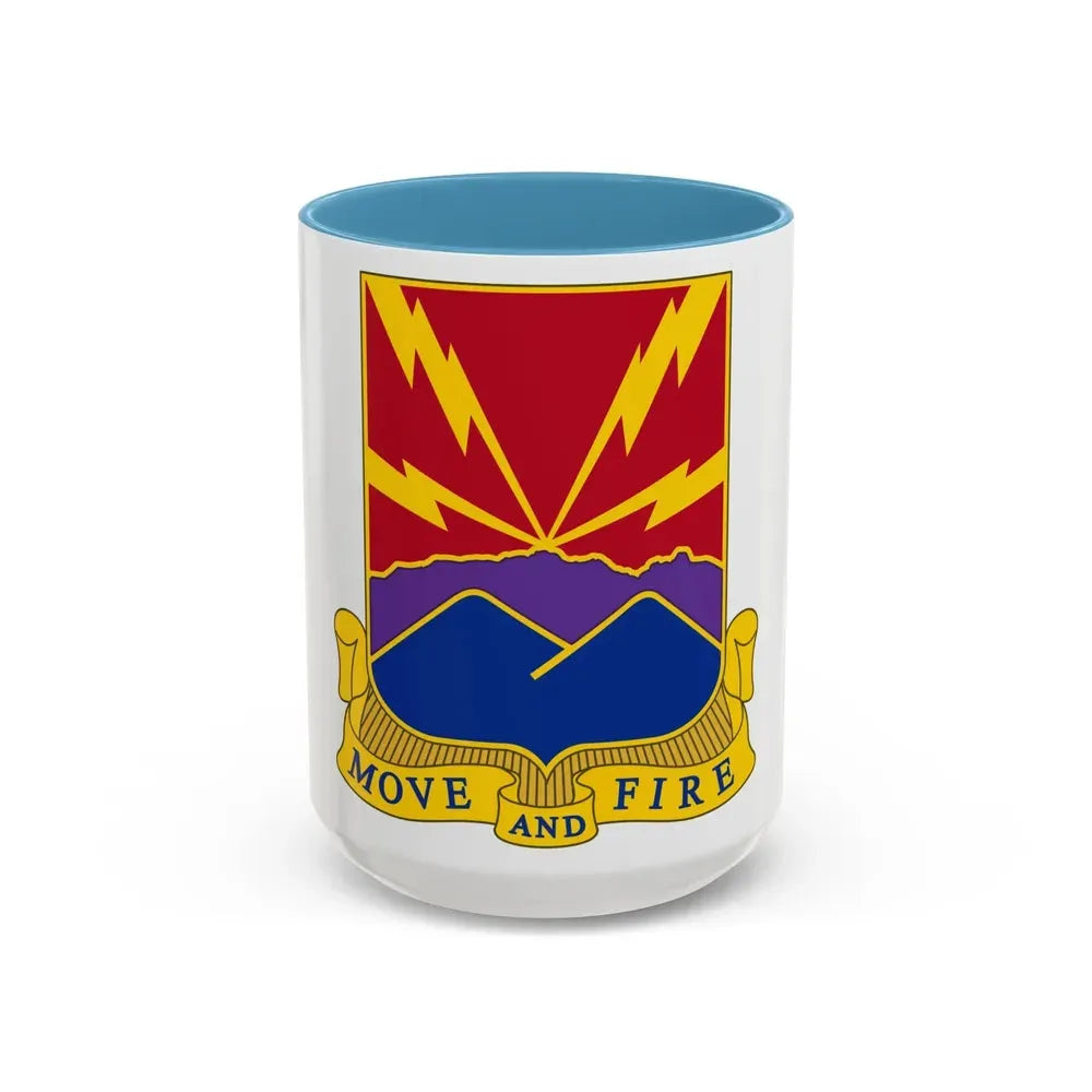 593rd Field Artillery Battalion (U.S. Army) Accent Coffee Mug 15oz Light Blue - Go Mug Yourself
