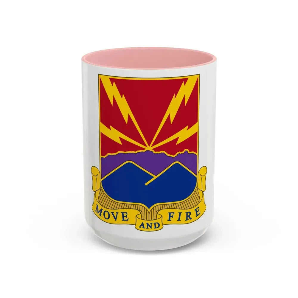 593rd Field Artillery Battalion (U.S. Army) Accent Coffee Mug 15oz Pink - Go Mug Yourself