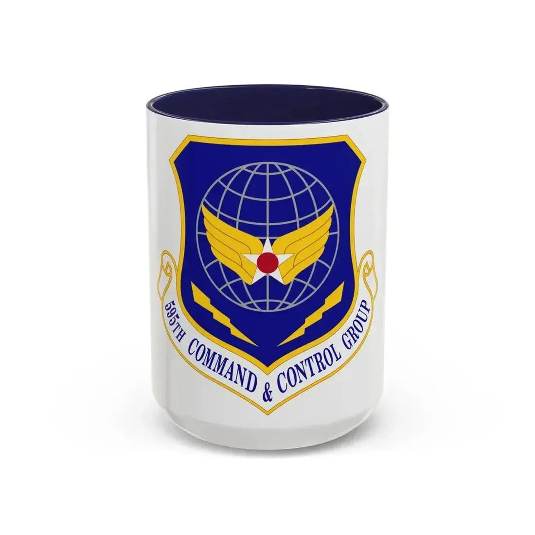 595 Command and Control Group AFSPC (U.S. Air Force) Accent Coffee Mug 15oz Navy - Go Mug Yourself
