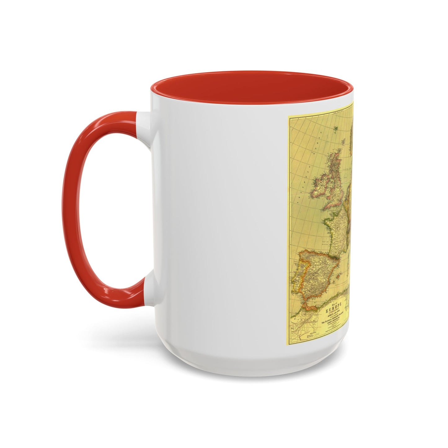 Europe and Africa and Asia (1915) (Map) Accent Coffee Mug