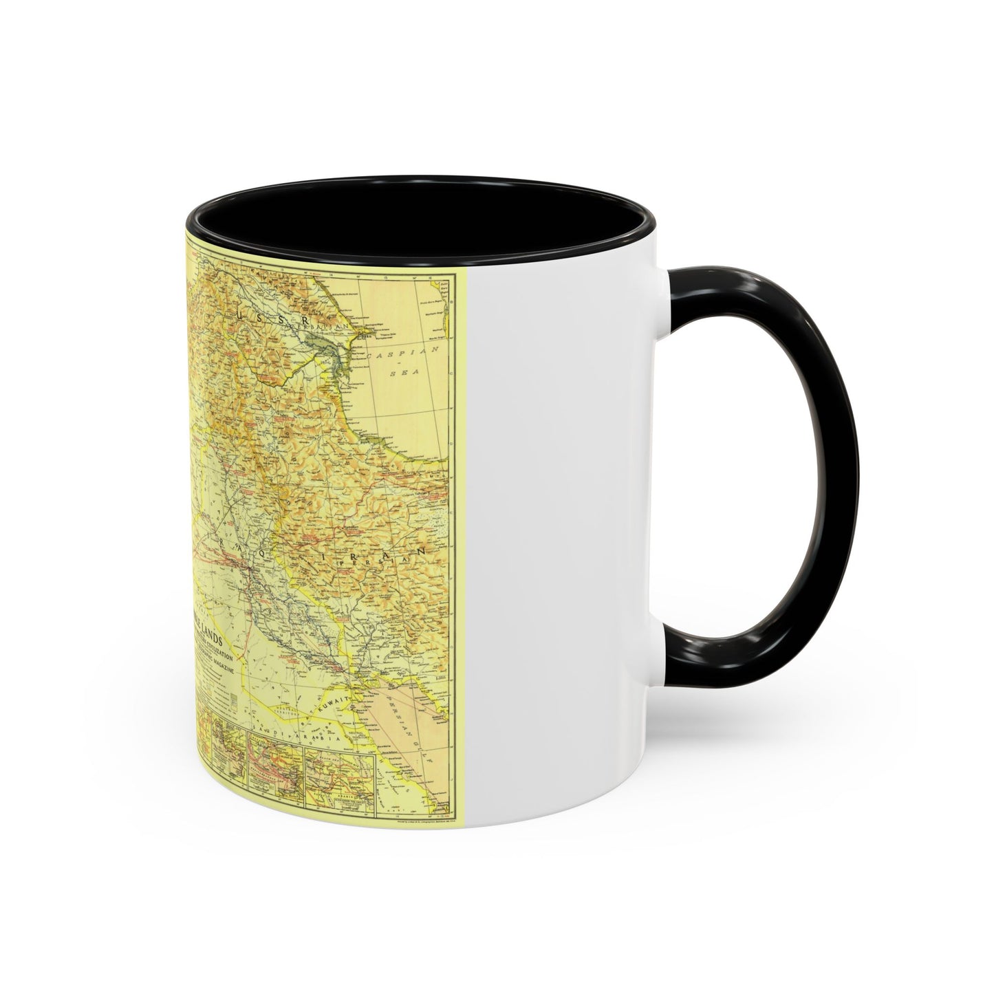 Middle East - Bible Lands and the Cradle of Western Civilization (1938) (Map) Accent Coffee Mug