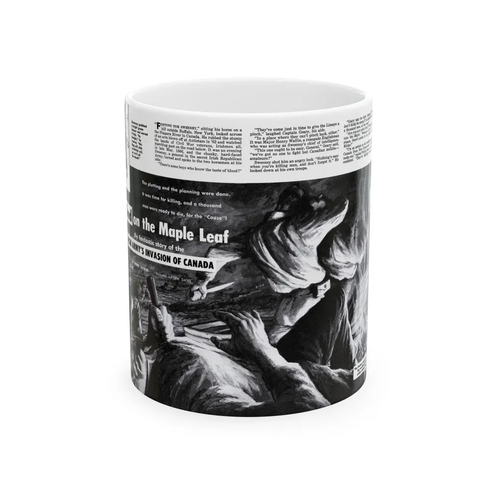 Blood on the Maple Leaf, Man's Adventure, December 1958 - White Coffee Mug-11oz-Go Mug Yourself