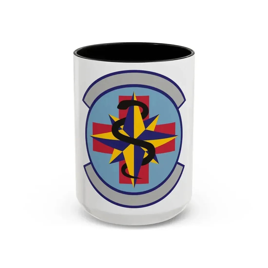 6 Healthcare Operations Squadron AMC (U.S. Air Force) Accent Coffee Mug 15oz Black - Go Mug Yourself
