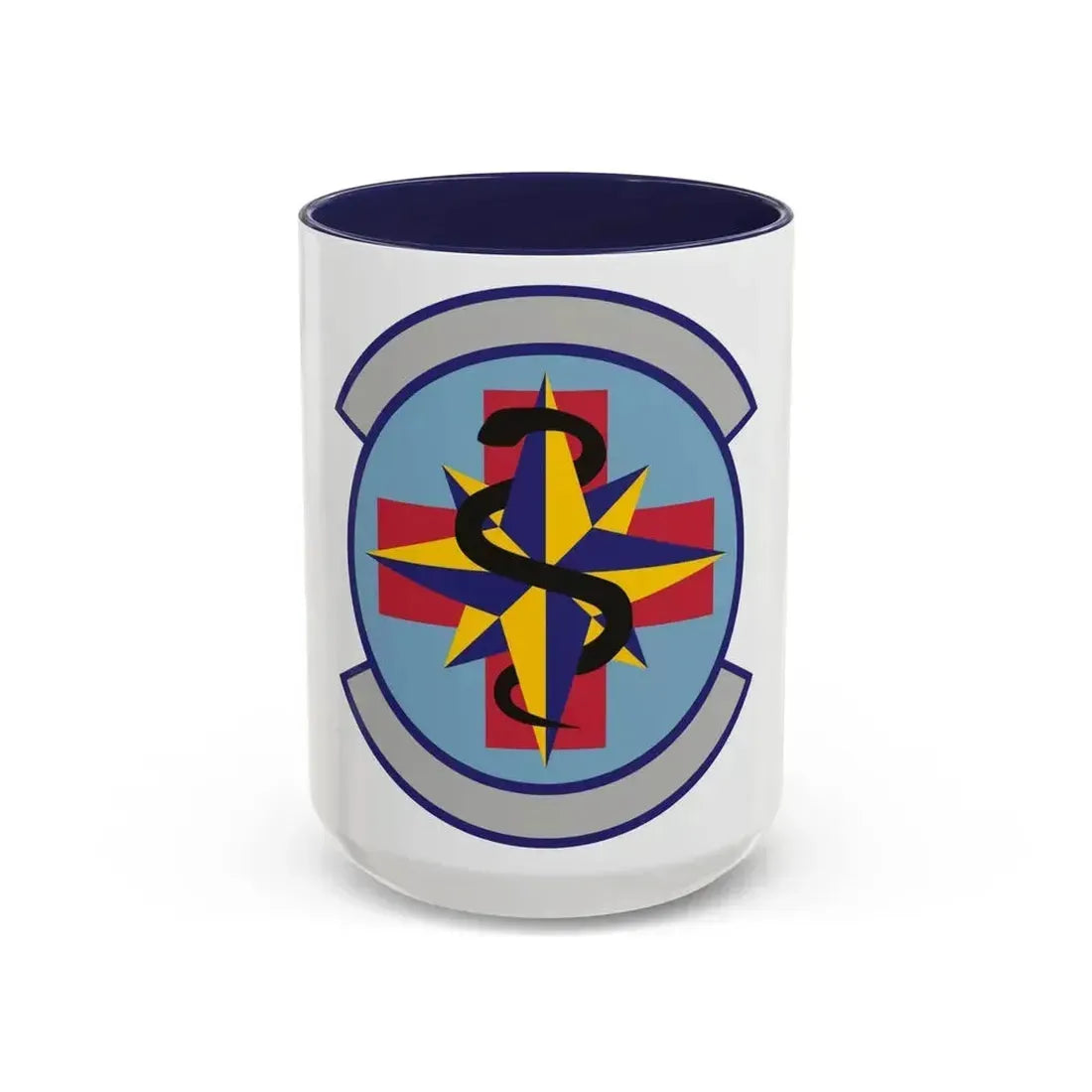 6 Healthcare Operations Squadron AMC (U.S. Air Force) Accent Coffee Mug 15oz Navy - Go Mug Yourself