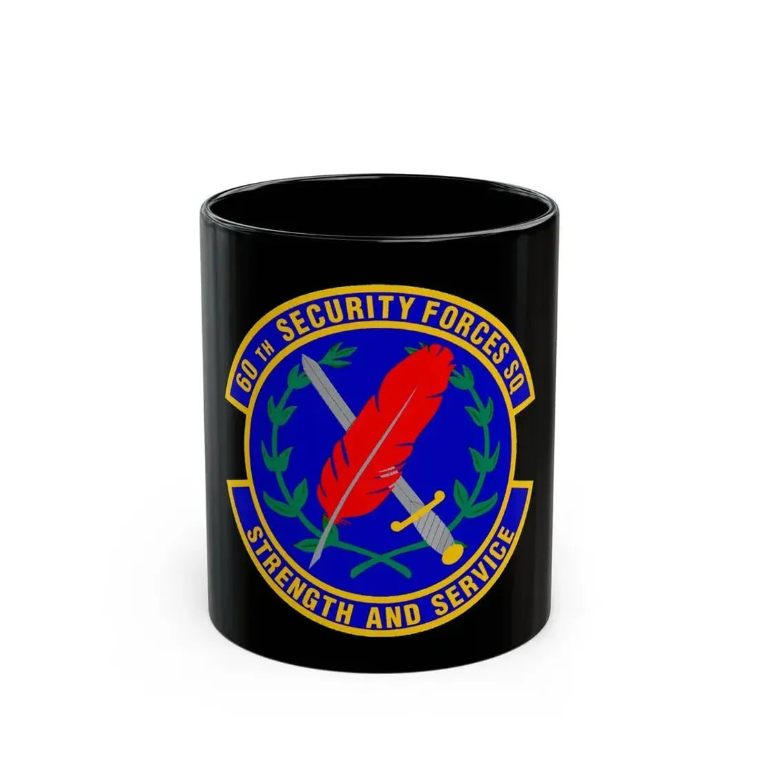 60 Security Forces Squadron AMC (U.S. Air Force) Black Coffee Mug 11oz - Go Mug Yourself